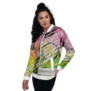 Style and Happenstance Unisex Bomber Jacket – Urban Graffiti Streetwear – All-Over Print Art Jacket