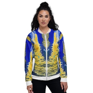 Created by Nature Unisex Bomber Jacket – Organic All-Over Print Streetwear – Earthbound Abstract Fashion