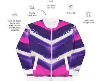 Pink & Purple - Abstract Jacket – Bold All-Over Print Streetwear – Statement Fashion