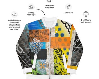 Yellow, Blue, Black graffiti Jacket – Bold All-Over Print Streetwear – Statement Fashion
