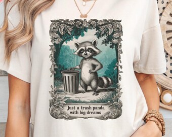 Funny Raccoon T-Shirt - Vintage Trash Panda Graphic Tee for Animal Lovers and Meme Fans