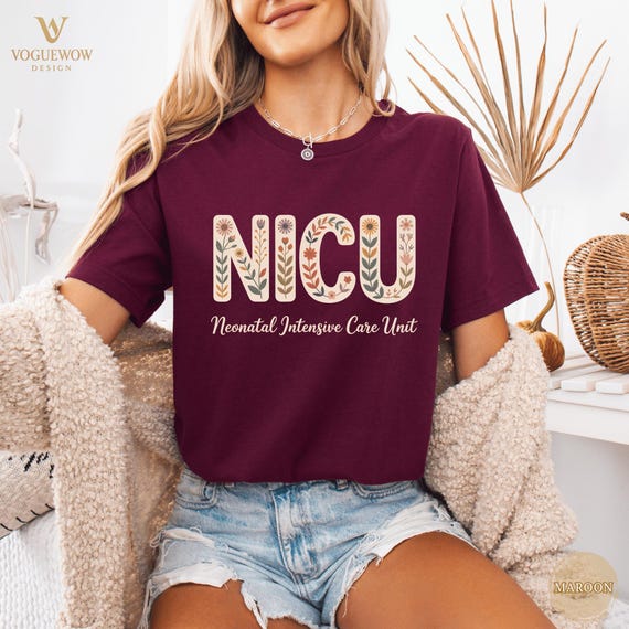 Floral NICU Nurse Shirt Neonatal Intensive Care Top for Nursing