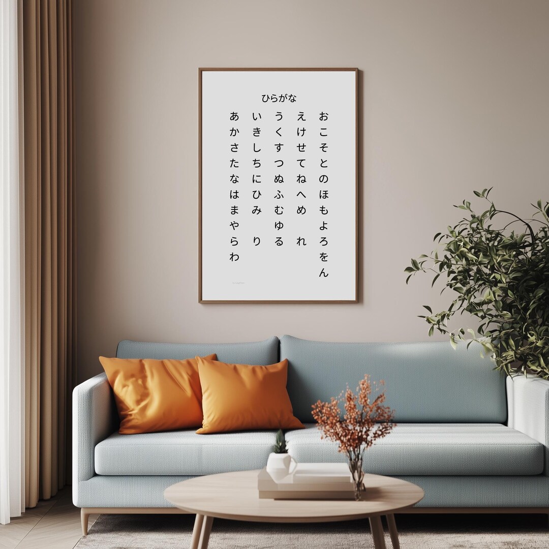 Advanced Hiragana Chart for Japanese Language Learners Matte Print