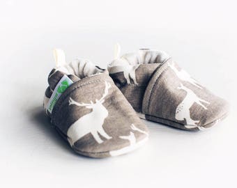 Organic Knits Vegan Elk Grove / All Fabric Soft Sole Baby Shoes / Made to Order