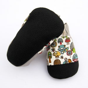 SALE Organic Vegan Raccoon and Toadstool / non-slip soft sole shoes / made to order / Babies Toddlers Preschool image 5