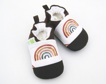 Organic Rainbow Baby Shoes: Vegan Non-Slip First Walker