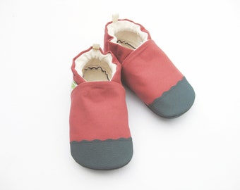 Organic Canvas Baby Shoes: Dusty Rose Vegan Non-Slip Toddler Shoes