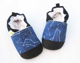 Classic Vegan Constellation in Blue / Non-Slip Soft Sole Shoes / Made to Order / Babies Toddlers Preschool