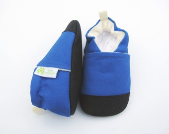 Organic Vegan Heavy Canvas in Royal Blue / non-slip soft sole baby shoes / made to order / babies toddlers preschool