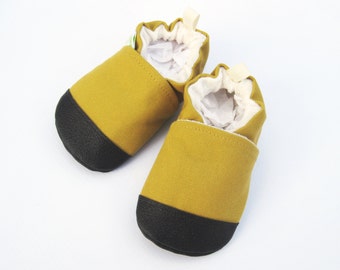 Organic Vegan Heavy Canvas Honey / non-slip soft sole baby shoes / made to order / Babies Toddler Preschool