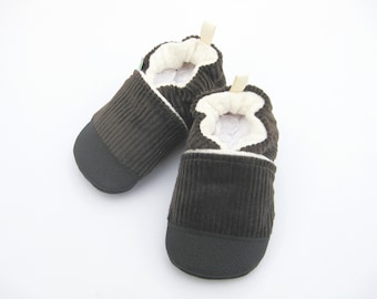 Classic Vegan House Loafer in Teak Dark Brown / Non-Slip Soft Sole Baby Shoes / Made to Order / Babies Toddlers Preschool