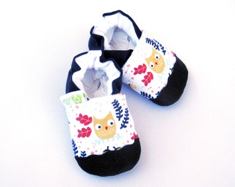 Classic Vegan Hilltop Owls / Non-Slip Soft Sole Baby Shoes / Made to Order / Babies Toddler Preschool