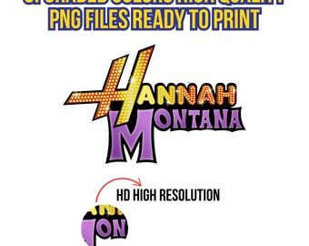 Conception de nom PNG Hannah Montana, Hannah Montana Png, Hannah Montana Logo Tshirt Téléchargement instantané de fichier PNG de haute qualité