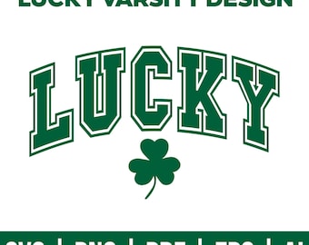 Lucky Varsity Png, St Patrick&#39;s Day Png, Retro Shamrock Png, Lucky png, St. Paddy&#39;s Day Svg, Retro St Patricks, Clover Svg, Digital Download