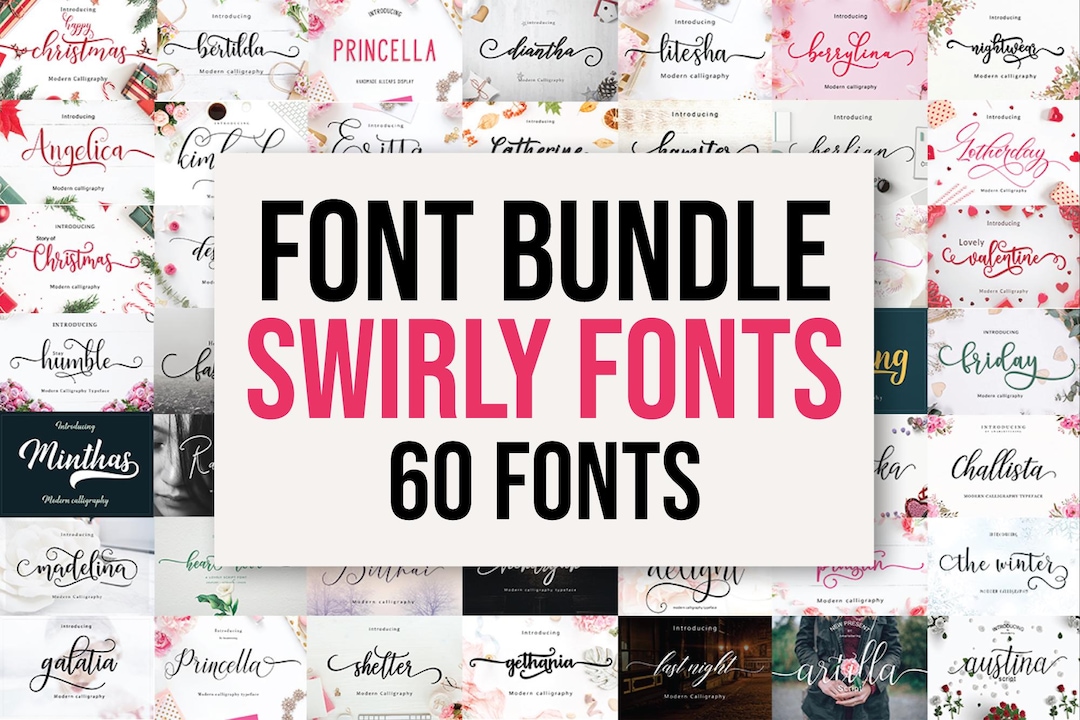 The Ultimate 60 Fonts - Font Bundle Ttf Otf Heart Font, Cricut, Canva ...