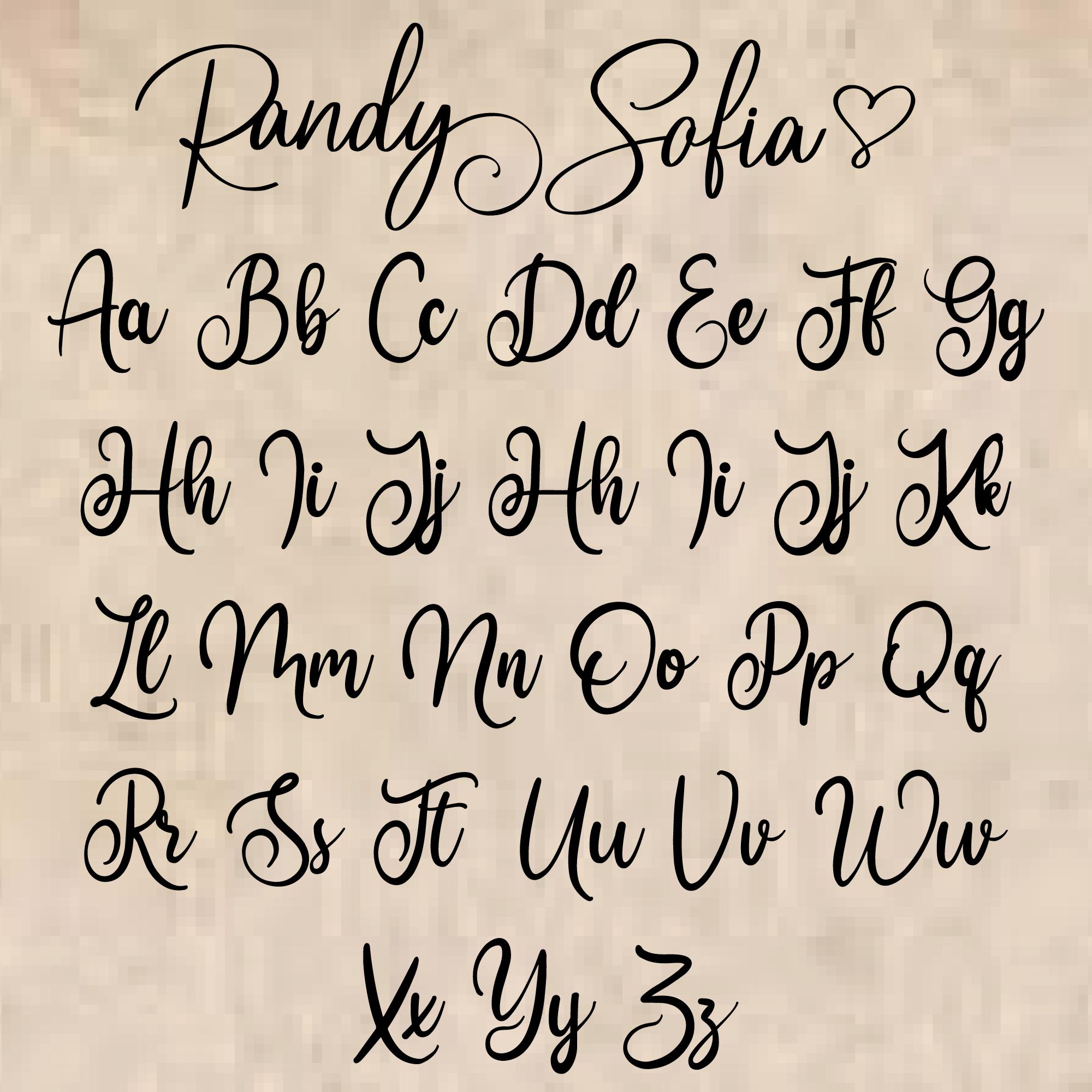 Script Font, Font with Hearts, Font with Tails, Heart Font, Wedding Font, Cursive Font, Font for Cricut, Script Font SVG - Randy Sofia Font