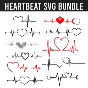 Heartbeat Svg Png Pdf bundle, Heart beat Svg Png Pdf, Heartbeat Clipart, Healthcare, Nurse SVG cut file cutting file Instant Download