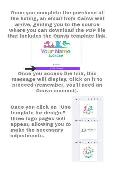 DIY Canva Preschool Logo Template - Kids Logo - Childcare - Kindergarten - Activity Center Logo - Image 3