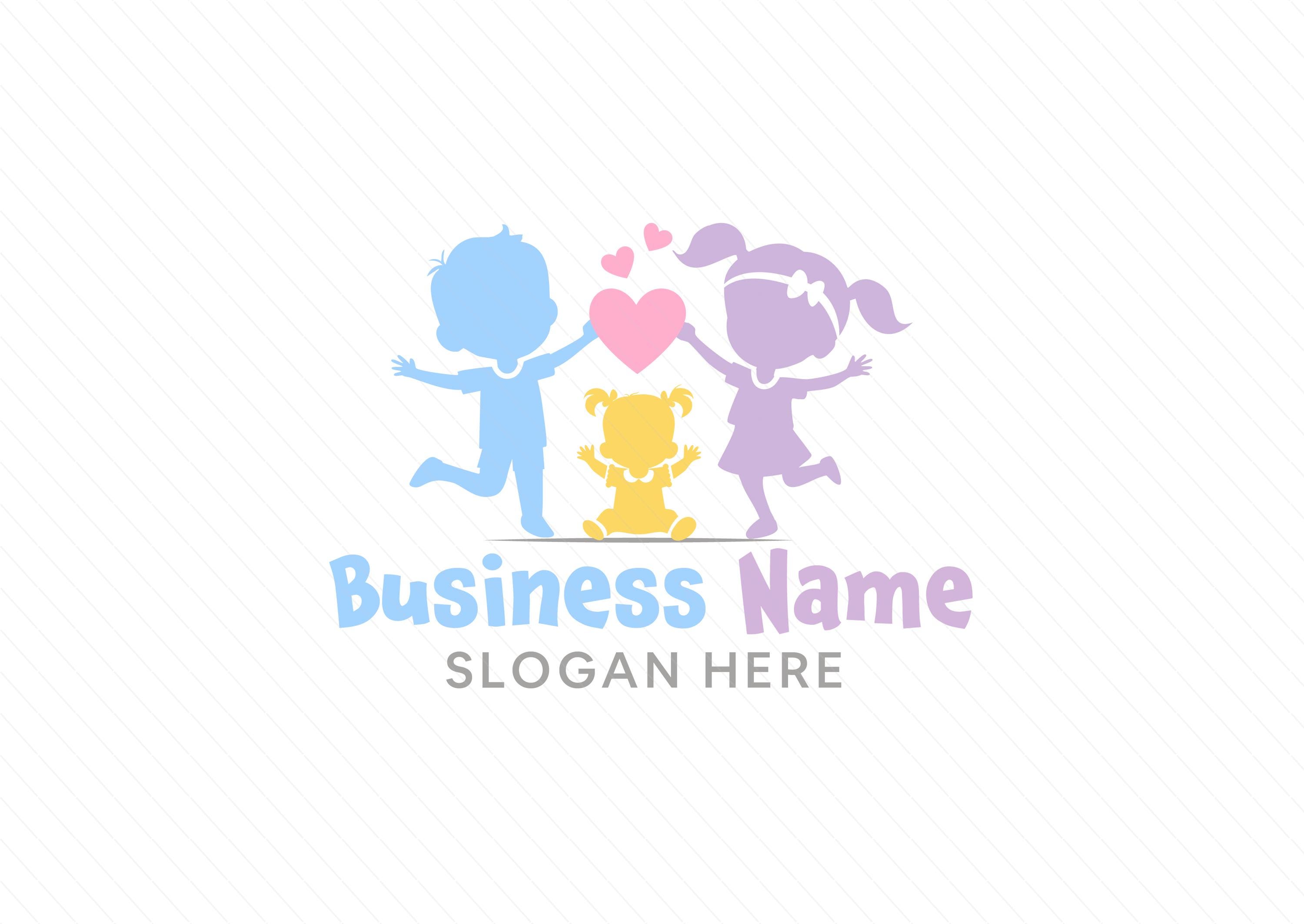 Cute Kids and Baby Logo - Childcare, Babysitting, Daycare, Family Logo - Image 2