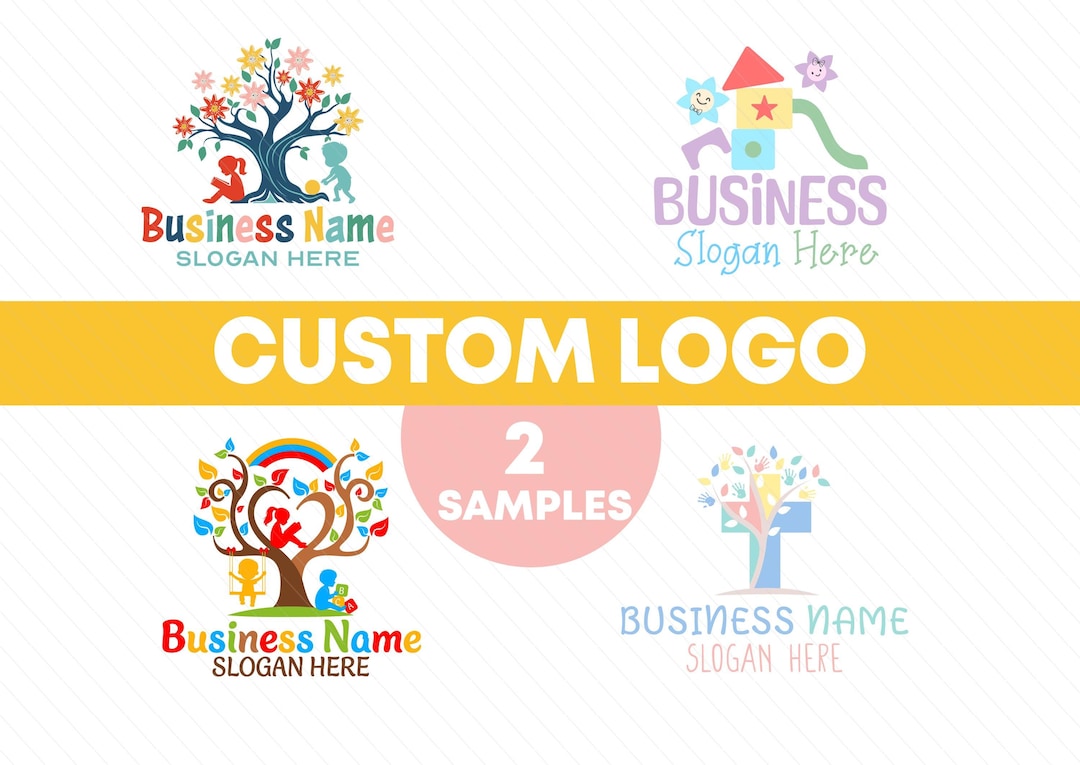 Custom Kids Logo - Preschool, Education, School, Playground, Cross Kindergarten, Soft Play Branding