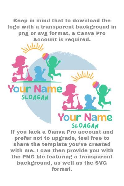 DIY Canva Preschool Logo Template - Kids Logo - Childcare - Kindergarten - Activity Center Logo - Image 4