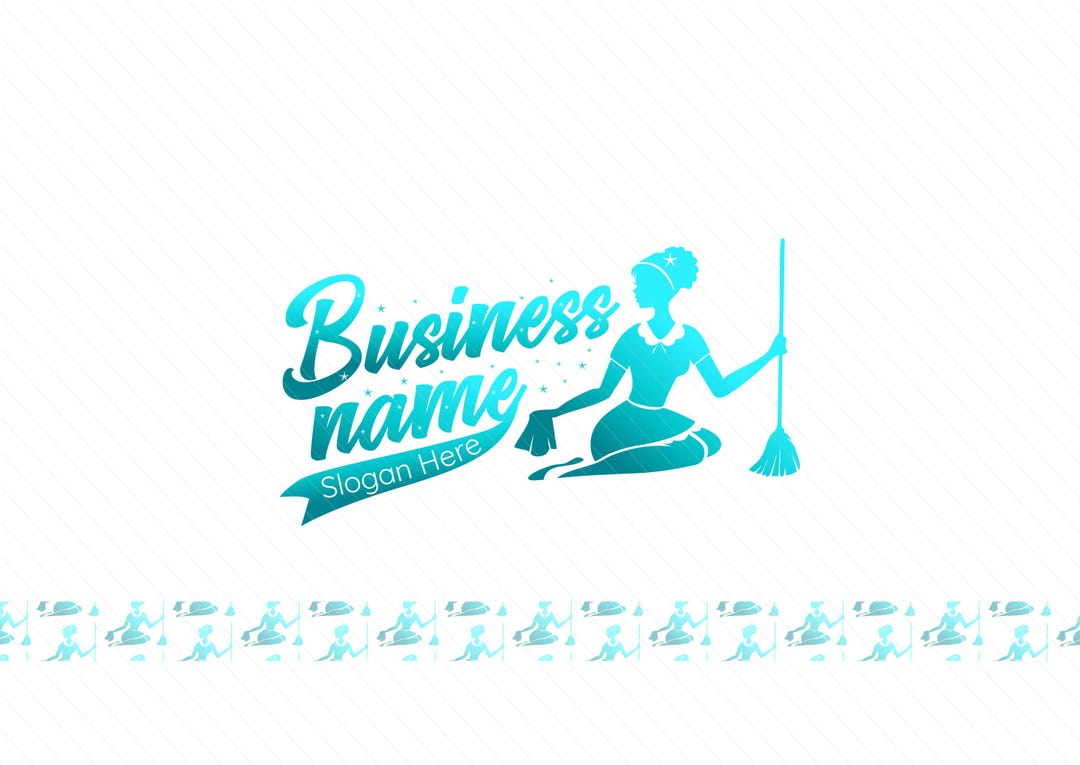 Simple Modern Cleaning Logo – Maid, Housekeeper & Gradient Logo Design