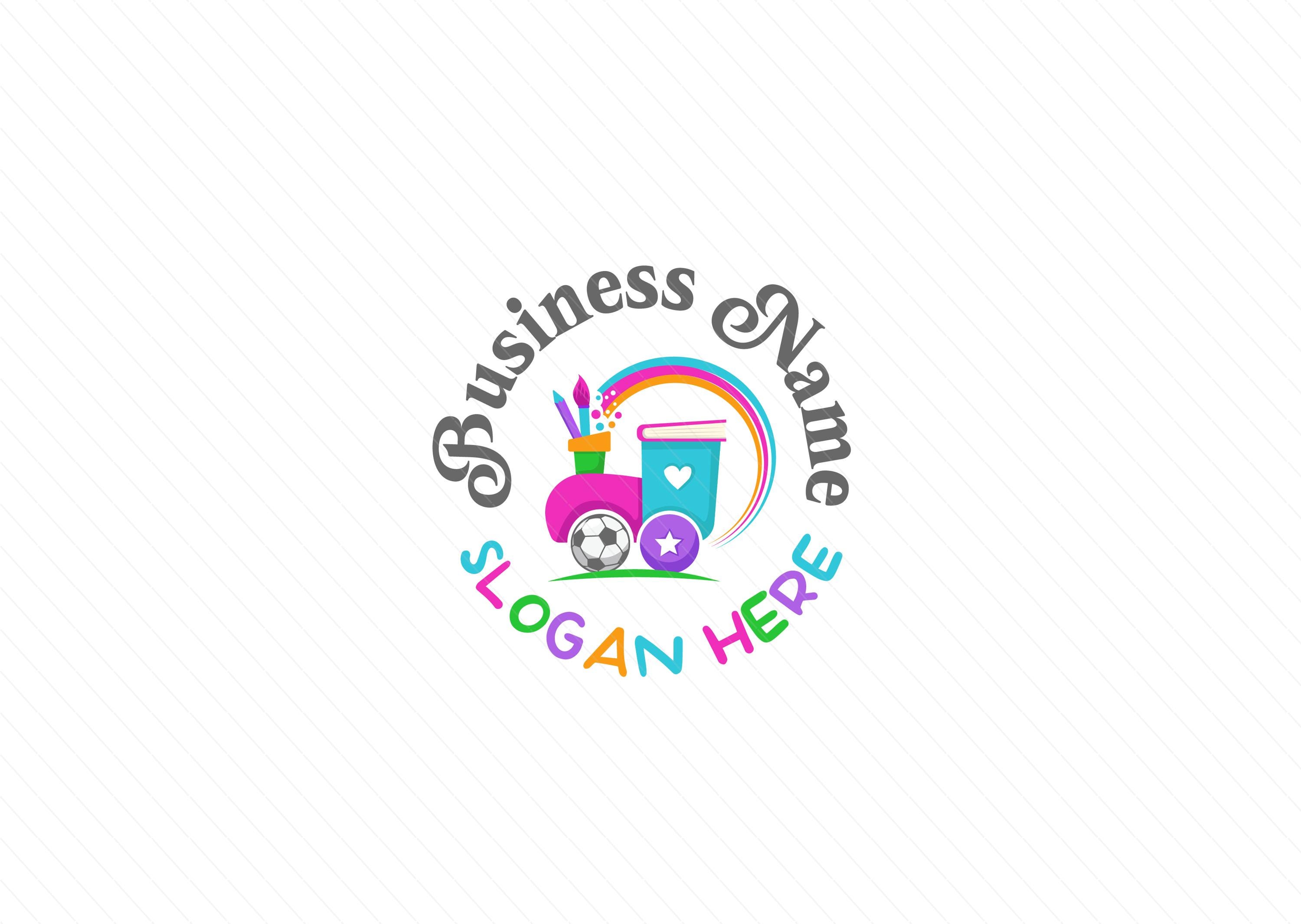 Vibrant cartoon-style train logo - Preschool - Education - Rainbow - Toys - Logo Design - Image 4