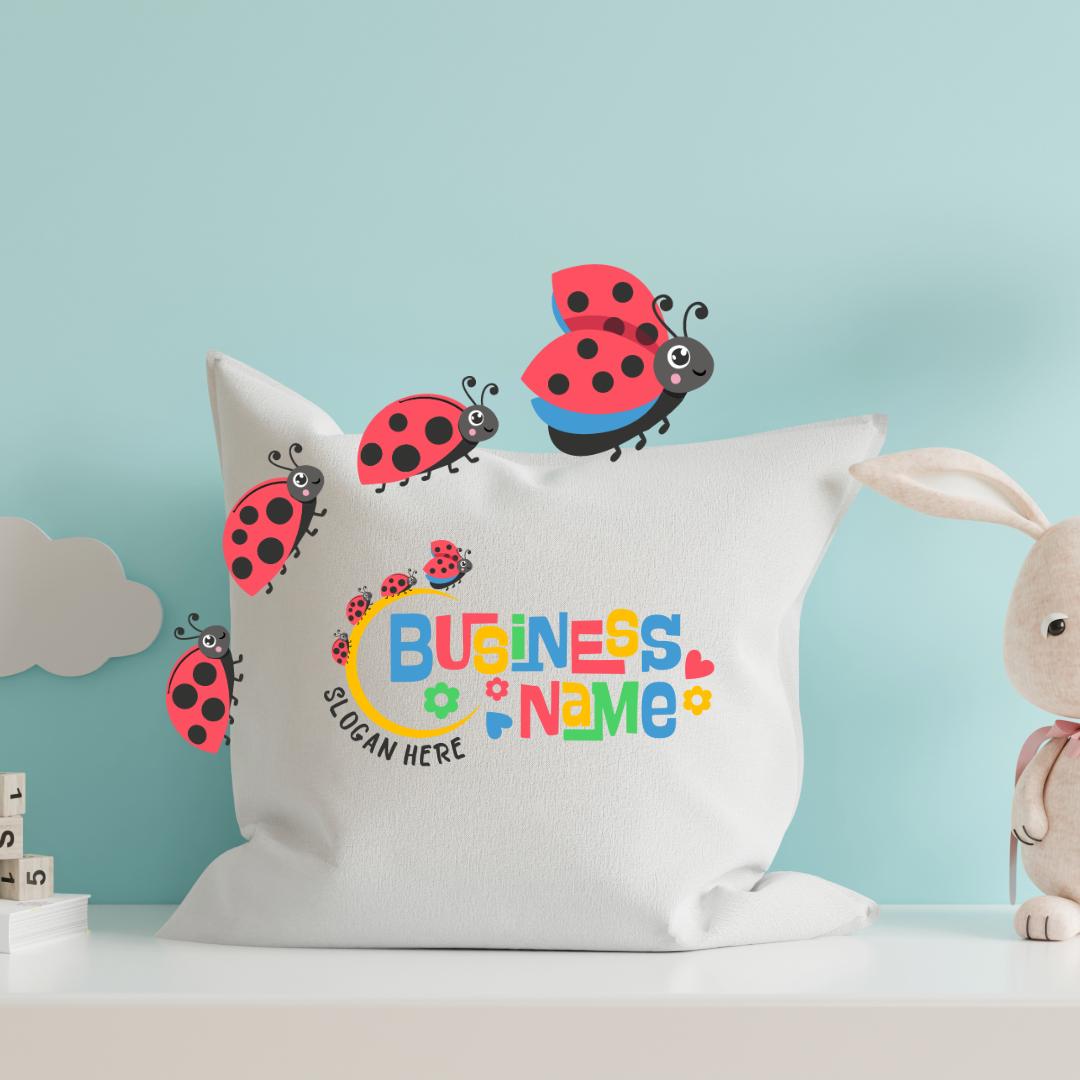 Colorful Ladybug Logo – Cute Kids Logo with Flowers & Hearts | Daycare, Children's Boutique, Pediatrician, Counseling Logo - Image 3
