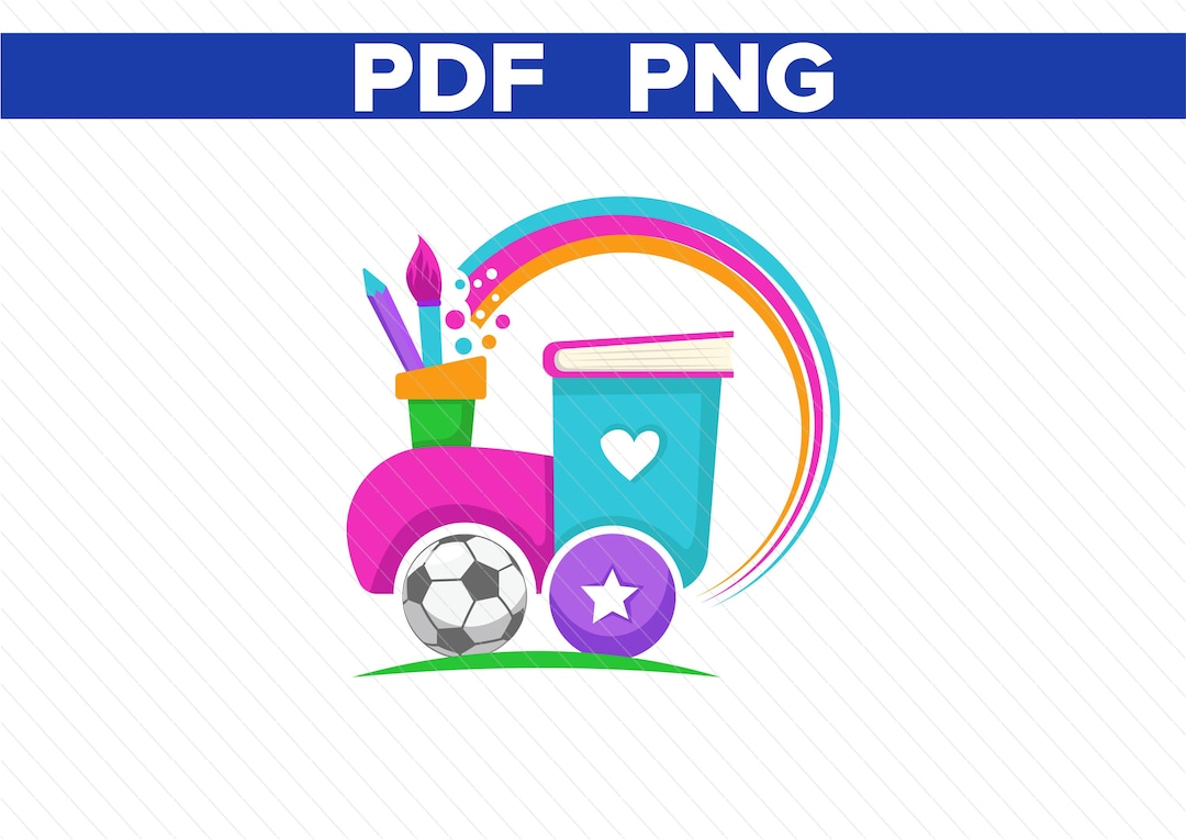 Digital Vector File Cartoon-style train - Preschool - Education - Rainbow - Toys