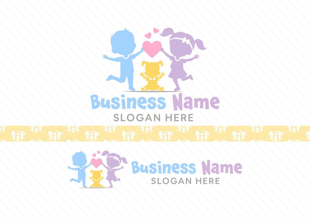 Cute Kids and Baby Logo - Childcare, Babysitting, Daycare, Family Logo