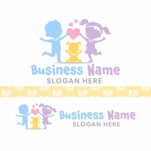 Cute Kids and Baby Logo - Childcare, Babysitting, Daycare, Family Logo