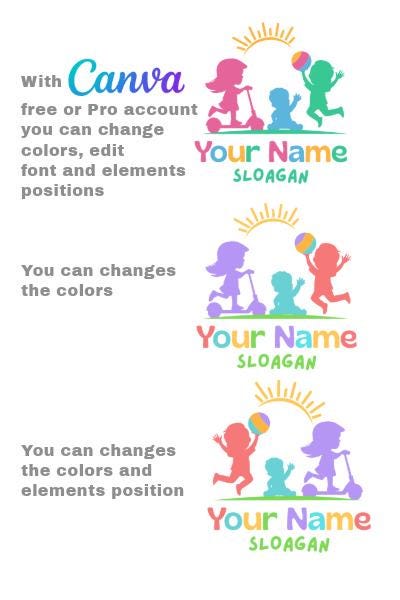 DIY Canva Preschool Logo Template - Kids Logo - Childcare - Kindergarten - Activity Center Logo - Image 2