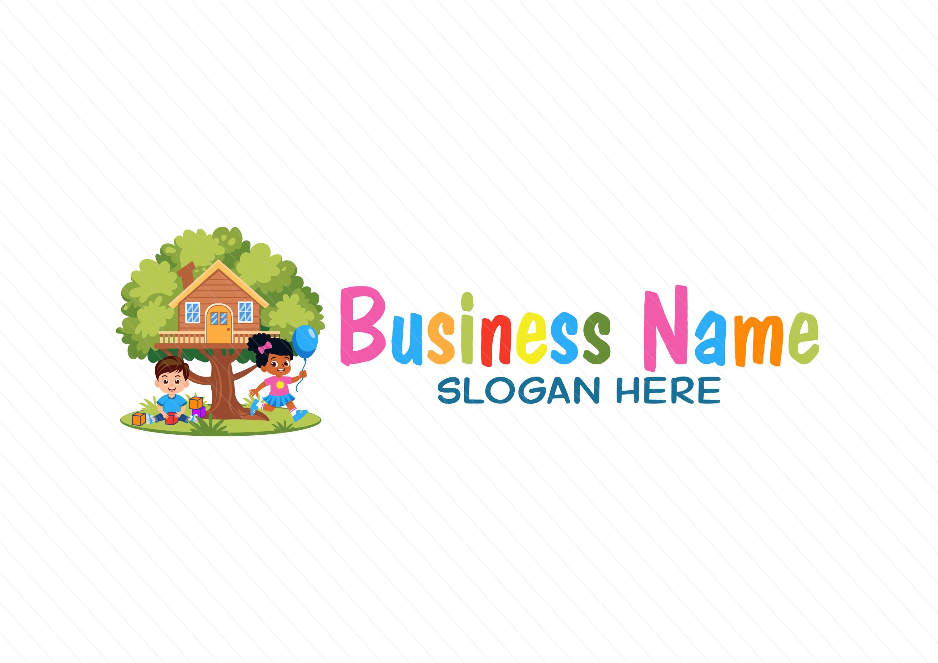 Tree House Education Logo – Children Playing, Preschool & Daycare Logo Design - Image 3