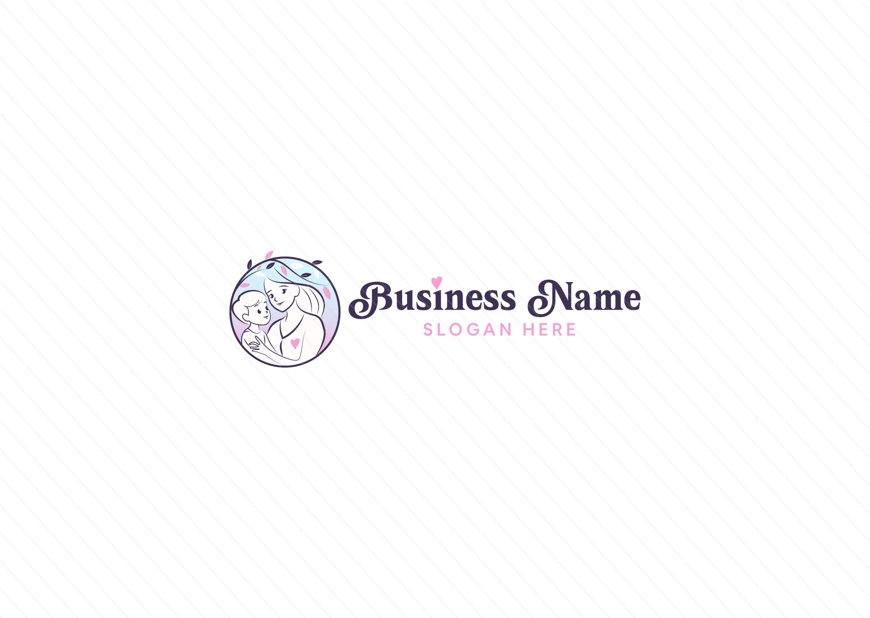 Pastel Gradient of a Mother and Her Child Logo – Gentle Parenting, Childcare and Maternity Logo Design - Image 3