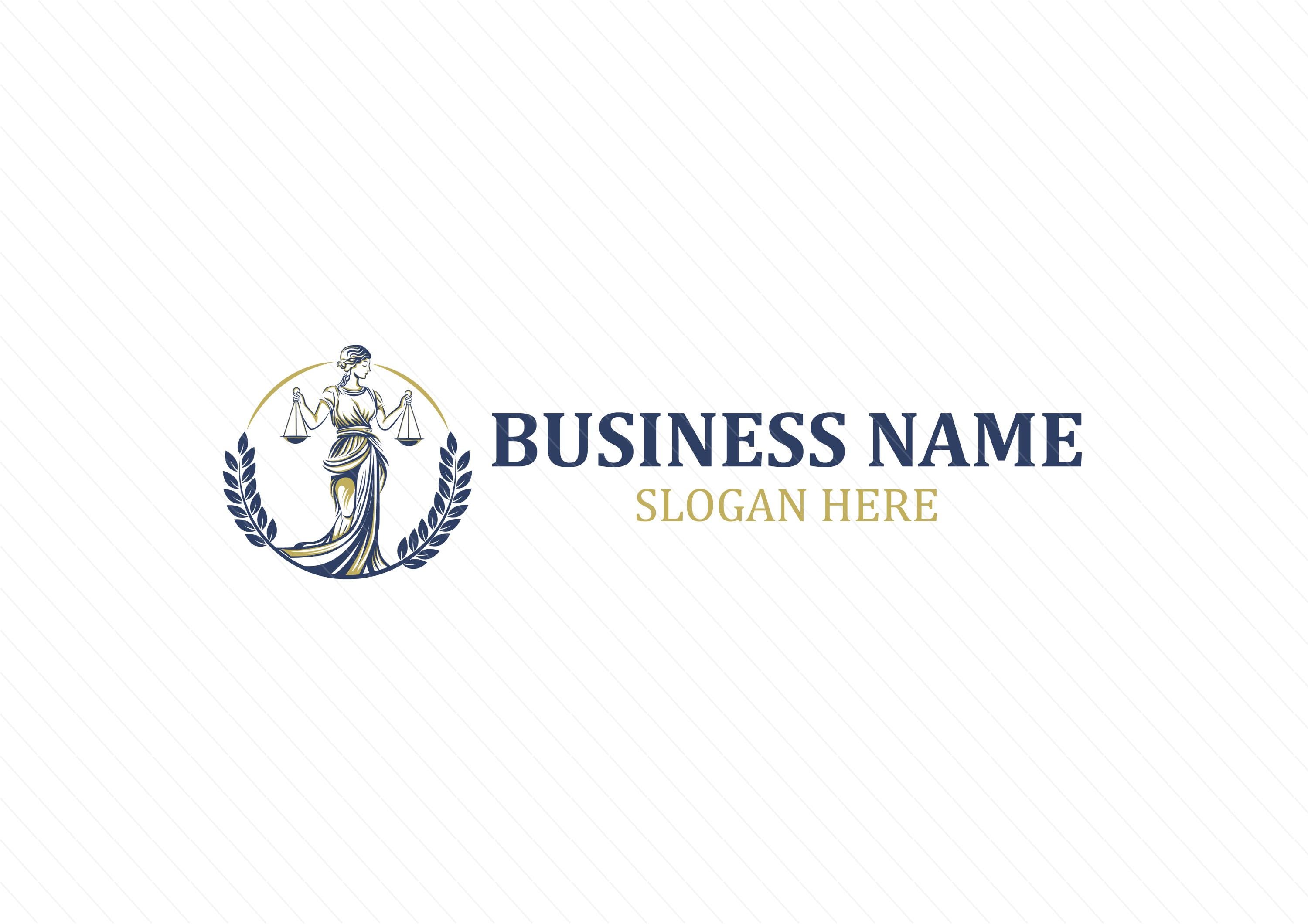 Lady Justice Logo - Themis Holding Scales of Justice | Elegant Law Firm, Attorney, Legal Logo - Image 3