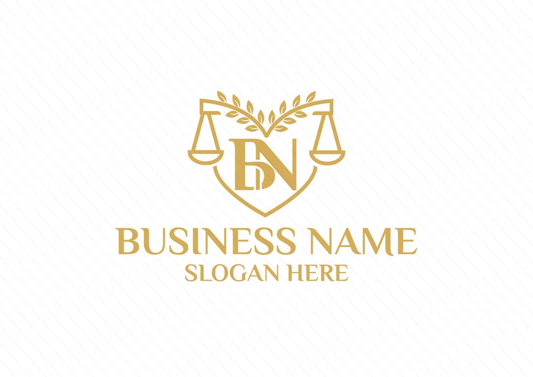 Professional Law Firm Logo | Custom Initials, Justice Scale and Laurel Design