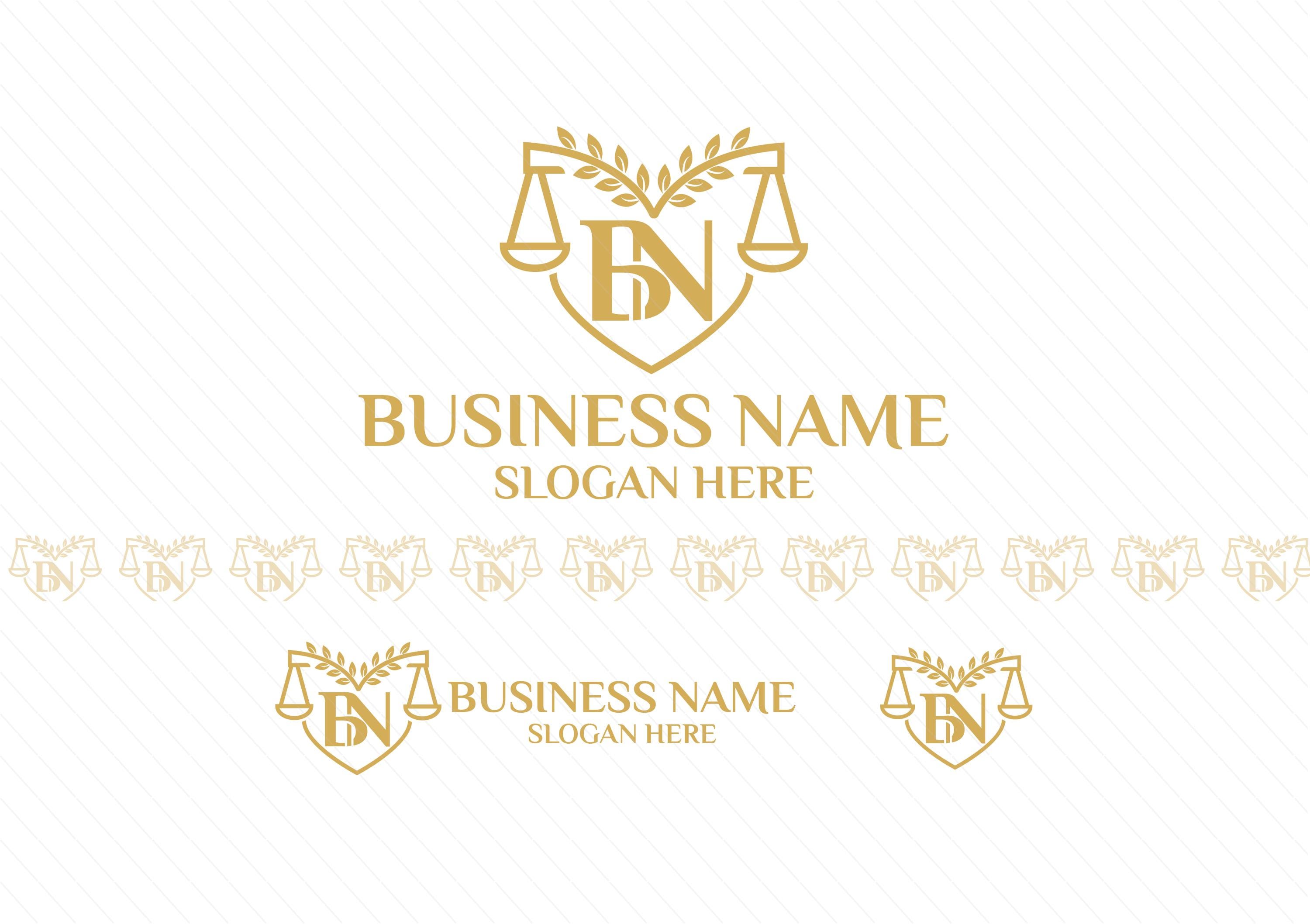 Professional Law Firm Logo | Custom Initials, Justice Scale and Laurel Design - Image 2