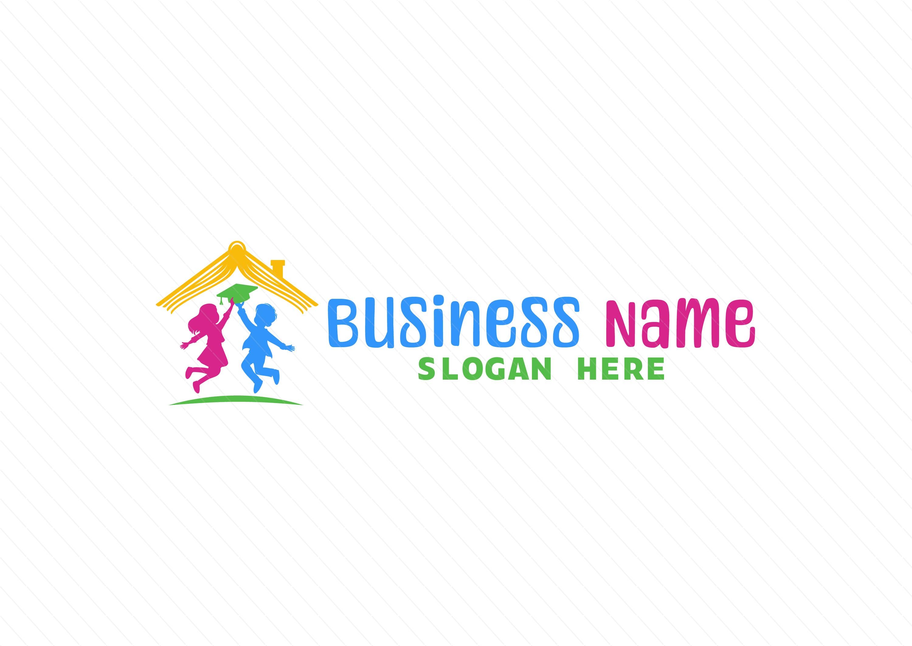 Modern Home School Tutoring Logo – Kids Learning, Education & Teaching Logo Design - Image 3