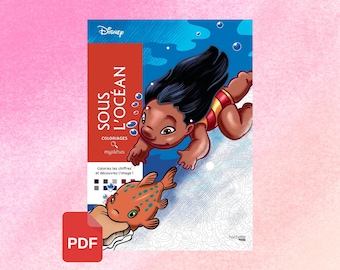 Digital - Disney Mystery Colouring Book - Sous L'Ocean (colouring by number, colouring book, colouring pages, colouring for adult)