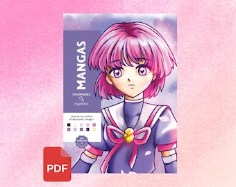 Digital - Mystery Colouring Book - Mangas (Colouring pages, Colouring book, Colour by number, colouring book for adults)