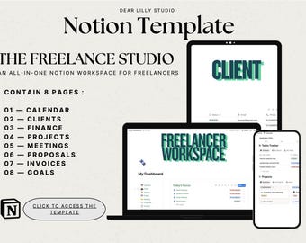 Freelance Notion Template | Freelancer Workspace | Client & Project Management | Finance Tracker | Proposals | Invoices | Goals
