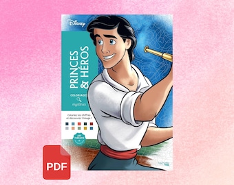 Digital - Disney Mystery Colouring Book - Princes & H’eros (colouring book, colouring pages, colour by number, colouring for adult)