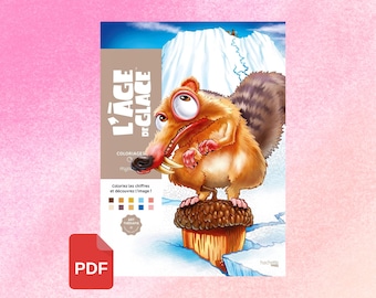 Digital - Disney Mystery Colouring Book - l'age de glace ( ICE AGES) ( colour by number, colouring pages, colour by adult)