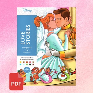 Digital - Disney Mystery Colouring Book - Love Stories ( Colouring Book, Colour by number, Colouring pages, Colouring book for adults)