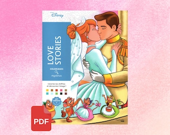 Digital - Disney Mystery Colouring Book - Love Stories ( Colouring Book, Colour by number, Colouring pages, Colouring book for adults)