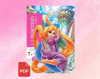 Digitale - Libro da colorare misterioso Disney - Principesse Volume 2 (colora per numero, pagine da colorare, colora per adulti)