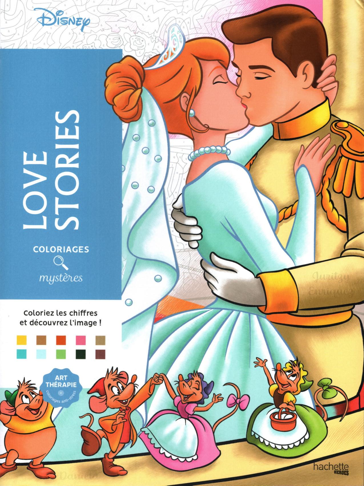 100+ Digital Disney Mystery Color by Number Coloring Book – Love Stories for Adults