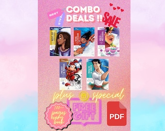 COMBO DEALS !! [Digital] Disney Mystery Colouring Book - Combo 3 { 5 Books 100++ pages every books} (colouring pages, colour by number)