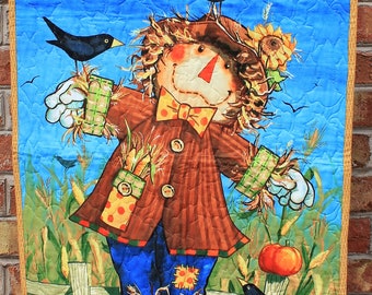 Scarecrow Welcome Friends Quilted Wallhanging