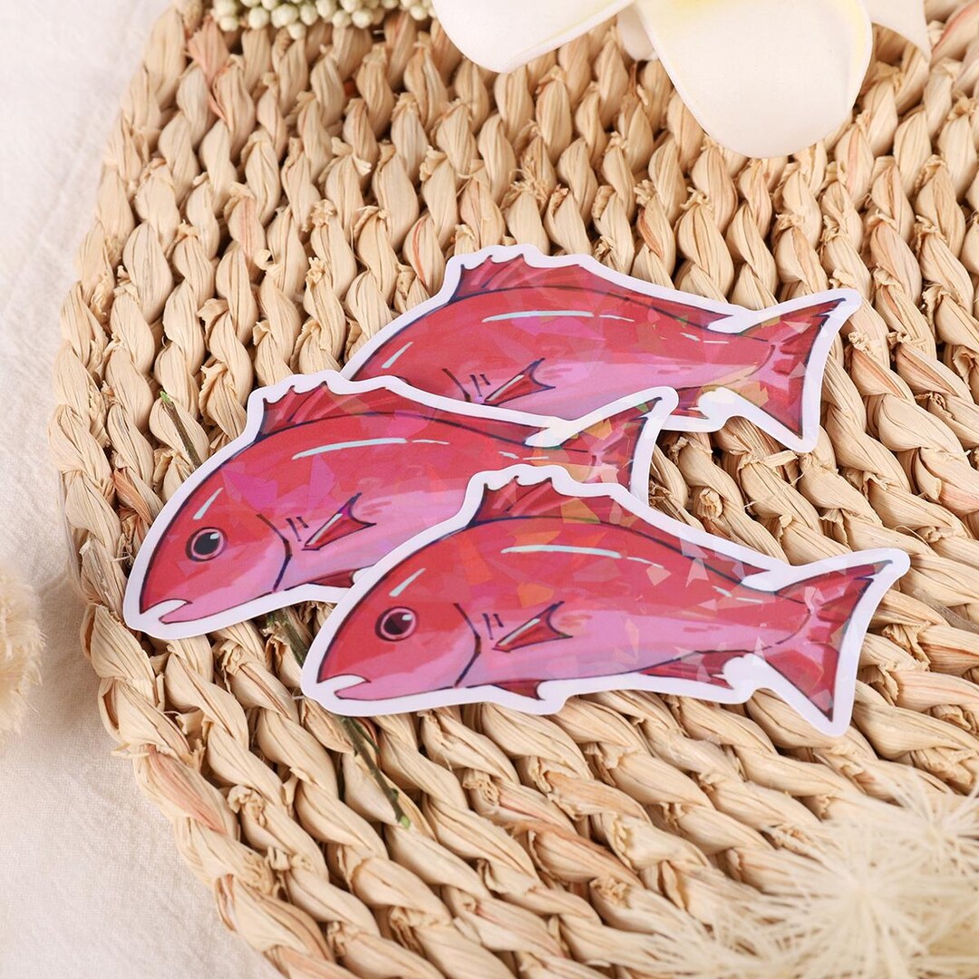 Holographic Red Snapper Sticker - Etsy